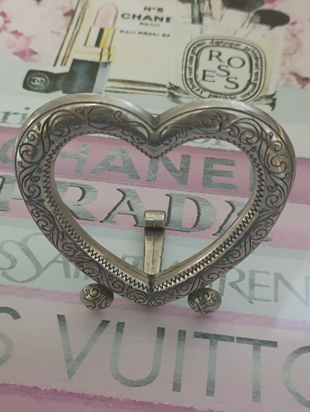 ❤️BRIGHTON ENGRAVED SILVER HEART Picture Frame